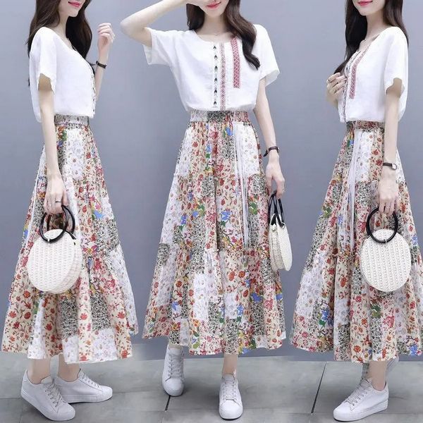 Korean style Summer Fashion Plus size 2 pcs set for women