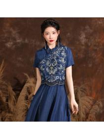 Vintage style Summer Fashion Embroidery dress 