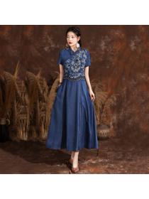 Vintage style Summer Fashion Embroidery dress 