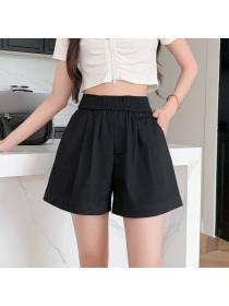 Korean style High waist Casual Loose Short pants