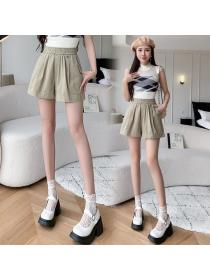 Korean style High waist Casual Loose Short pants