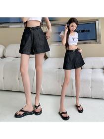 Korean style High waist Casual Summer A-line Short pants 