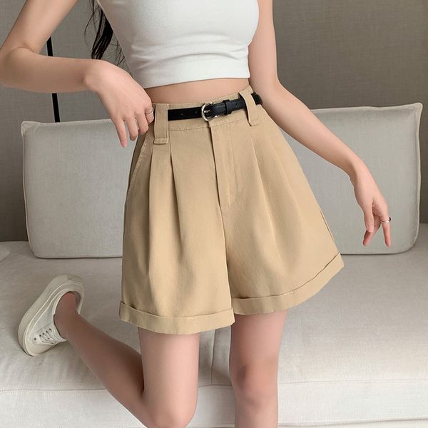 Korean style Retro High waist Casual Summer A-line Short pants