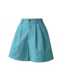 Korean style Summer Matching Loose waist A-line shorts 