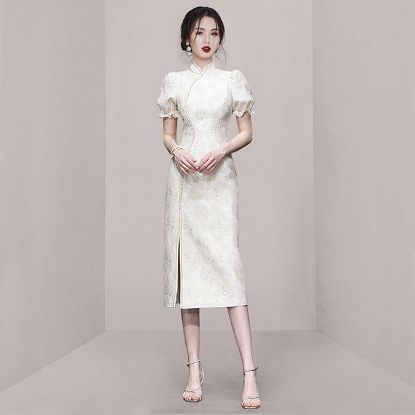 Korean style Summer Casual Puff sleeve Temperament dress