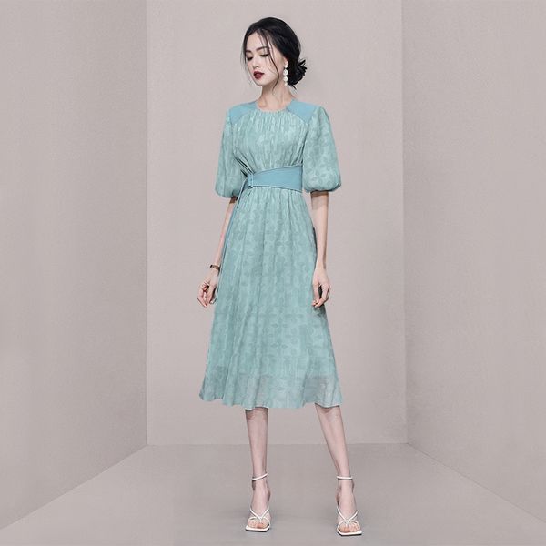 Korean style Summer Round collar Elegant Temperament dress