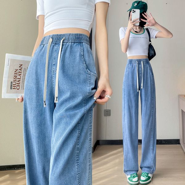 Korean style Summer Fashion High waist Stright Jeans