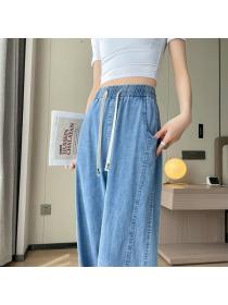 Korean style Summer Fashion High waist Stright Jeans 