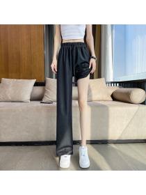 Korean style Summer Fashion High waist Stright Long pants 