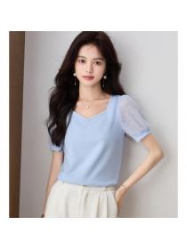 Korean style Fashion High quality Puff sleeve Top