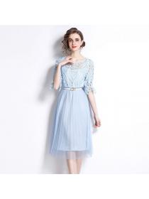European style Summer Short sleeve Lace Fashion dress 