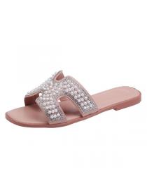 Fashion beach Flat slippers Pearl shoes for women