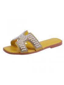 Fashion beach Flat slippers Pearl shoes for women