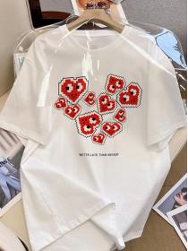 Korean style 100% cotton Plus size Short sleeve T-shirt 