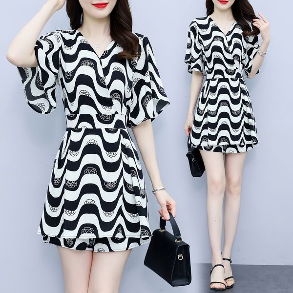 Korean style Summer Fashion Plus size Loose 2 pcs set