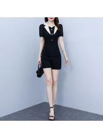 Korean style Summer Fashion OL Plus size Loose 2 pcs set