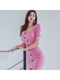 Korean style Summer Slim Fashion Hip--full dress 
