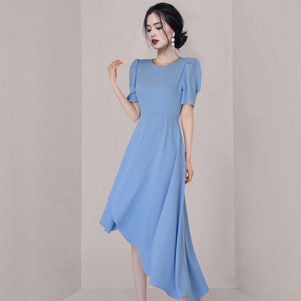  Korean style Summer Elegant Fashion Solid color dress