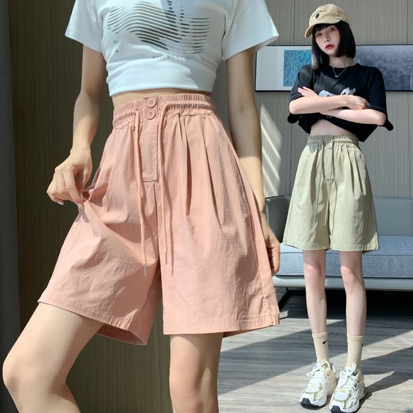 Korean style Summer Casual Loose Waist Wide leg Short pants