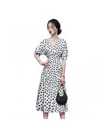 Summer Korean style Lantern sleeve Slim dress 