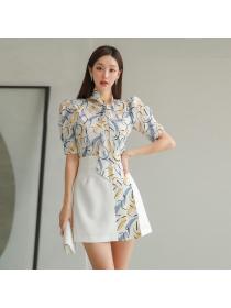 Korean style Round collar Fashion A-line 2 pcs dress 