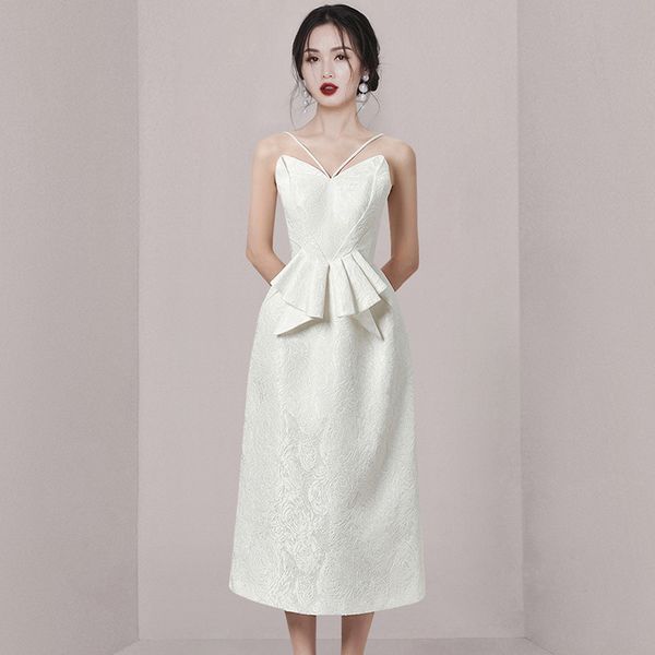 Korean style Summer fashion Pinched waist dress