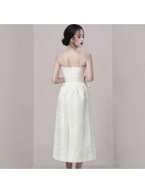 Korean style Summer fashion Pinched waist dress 