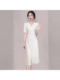 Korean style Summer Elegant Irregular OL Dress
