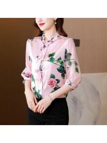 Korean style Summer Elegant Silk Fashion Top