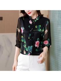 Korean style Summer Elegant Silk Fashion Top