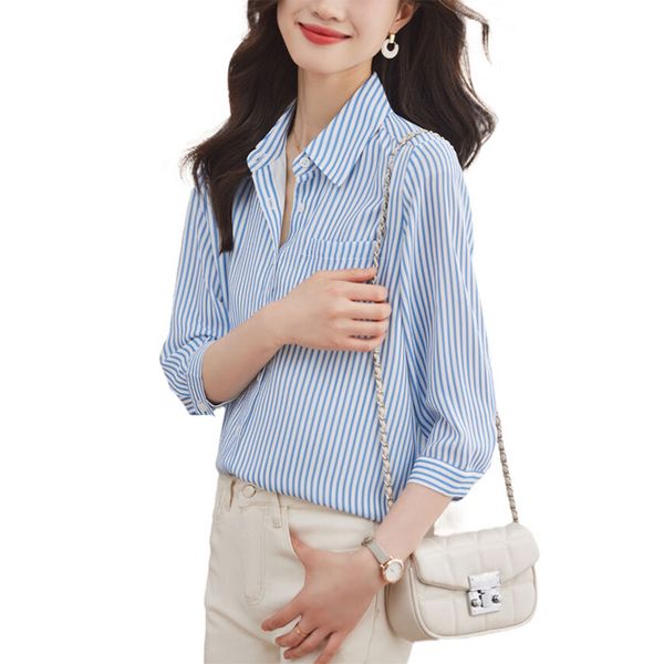 Korean style OL Fashion Stripe Blouse