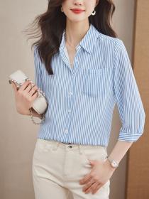 Korean style OL Fashion Stripe Blouse 