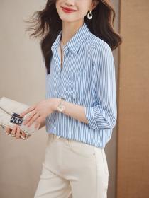 Korean style OL Fashion Stripe Blouse 