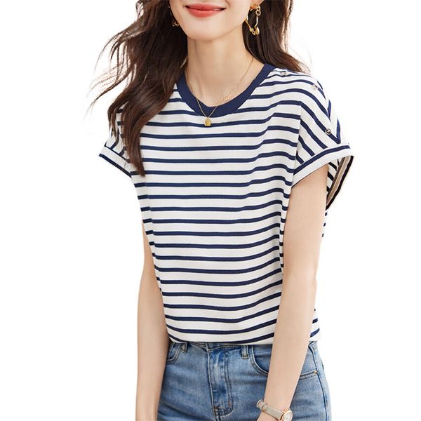 Korean style Summer Stripe Simple Fashion T-shirt For women