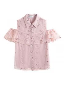 Korean style Summer Fashion Pink Blouse For women