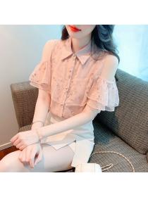 Korean style Summer Fashion Pink Blouse For women