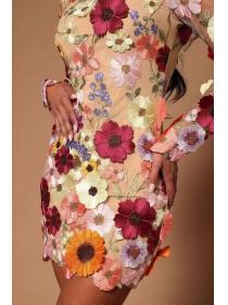 European style Casual Sexy Flower Dress for women