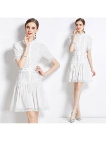 European style Lace Short sleeve Dress 