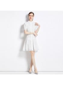 European style Lace Short sleeve Dress 