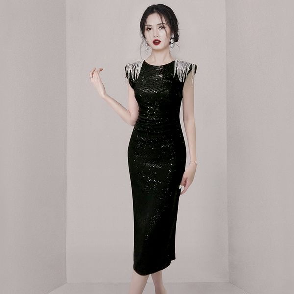 Korean style Round collar Elegant Temperament Dress