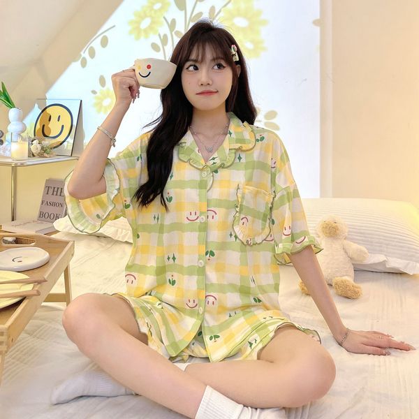 Korean style Summer Fashion Cute Pajamas 2 pcs set