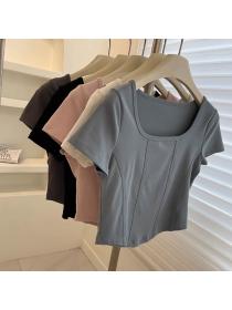 Korean style 100% cotton Summer Sexy Cropped Top