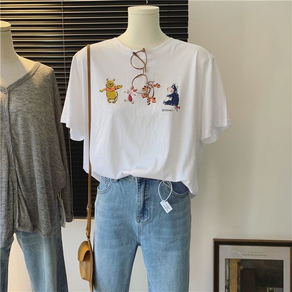 Korean style Simple fashion Short sleeve T-shirt