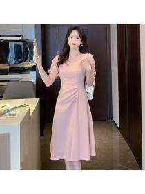 Korean style Fashion Puff sleeve Summer dress 