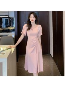 Korean style Fashion Puff sleeve Summer dress 