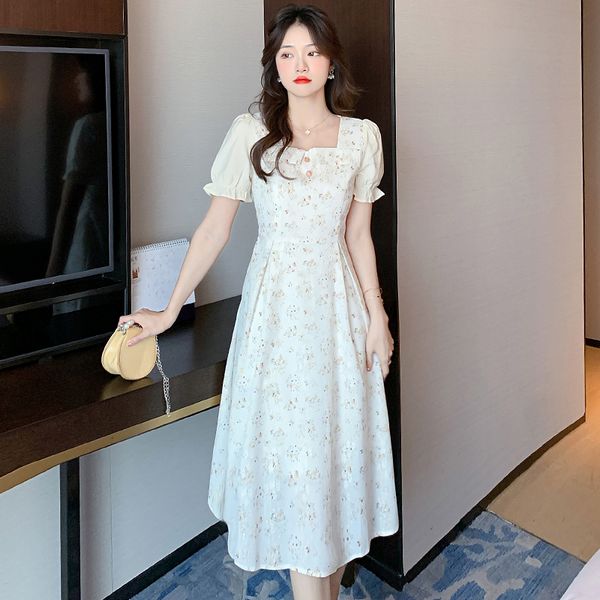 Korean style Summer fashion Floral Short sleeve dress