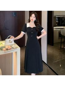 Korean style Summer fashion A-line Slim dress for women