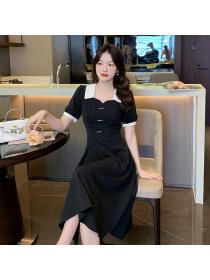 Korean style Summer fashion A-line Slim dress for women