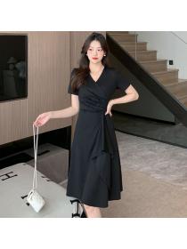 Korean style Summer Elegant V collar dress 