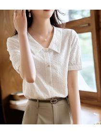 Sweet Solid Color Blouse